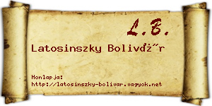 Latosinszky Bolivár névjegykártya